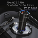 Spacething Speedo Car Charger 55W (with USB-C to Lightning Cable) Colour - Black
