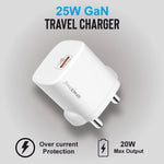 Spacething Nexio 25W GAN Type C Wall Charger - White