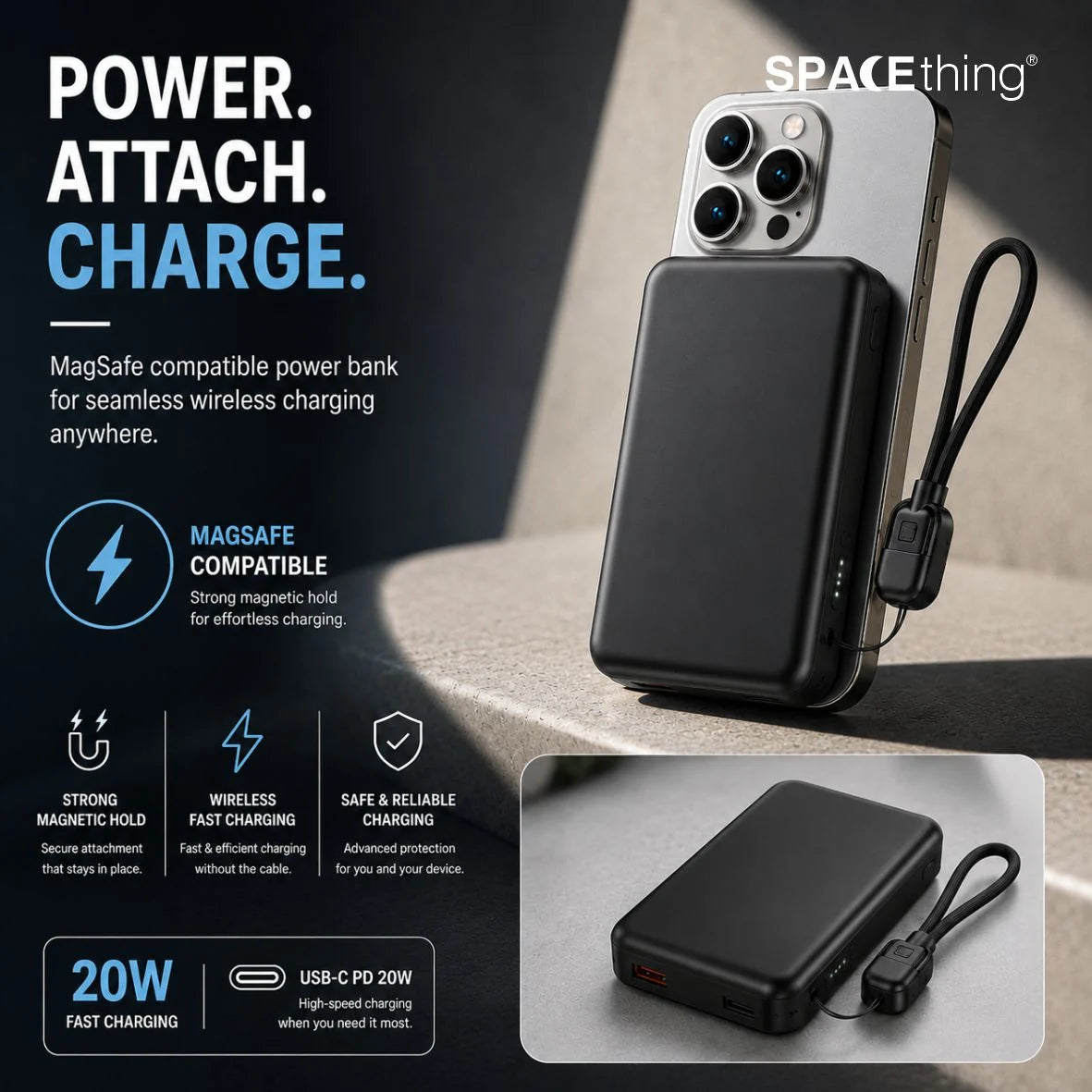 Spacething Novora 10000mAh Power Bank - Blue