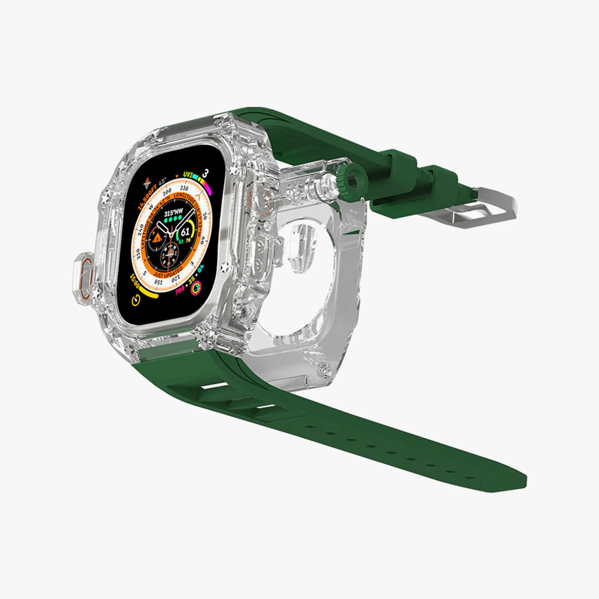 Luxury Richard Transparent Case - Green 45 MM