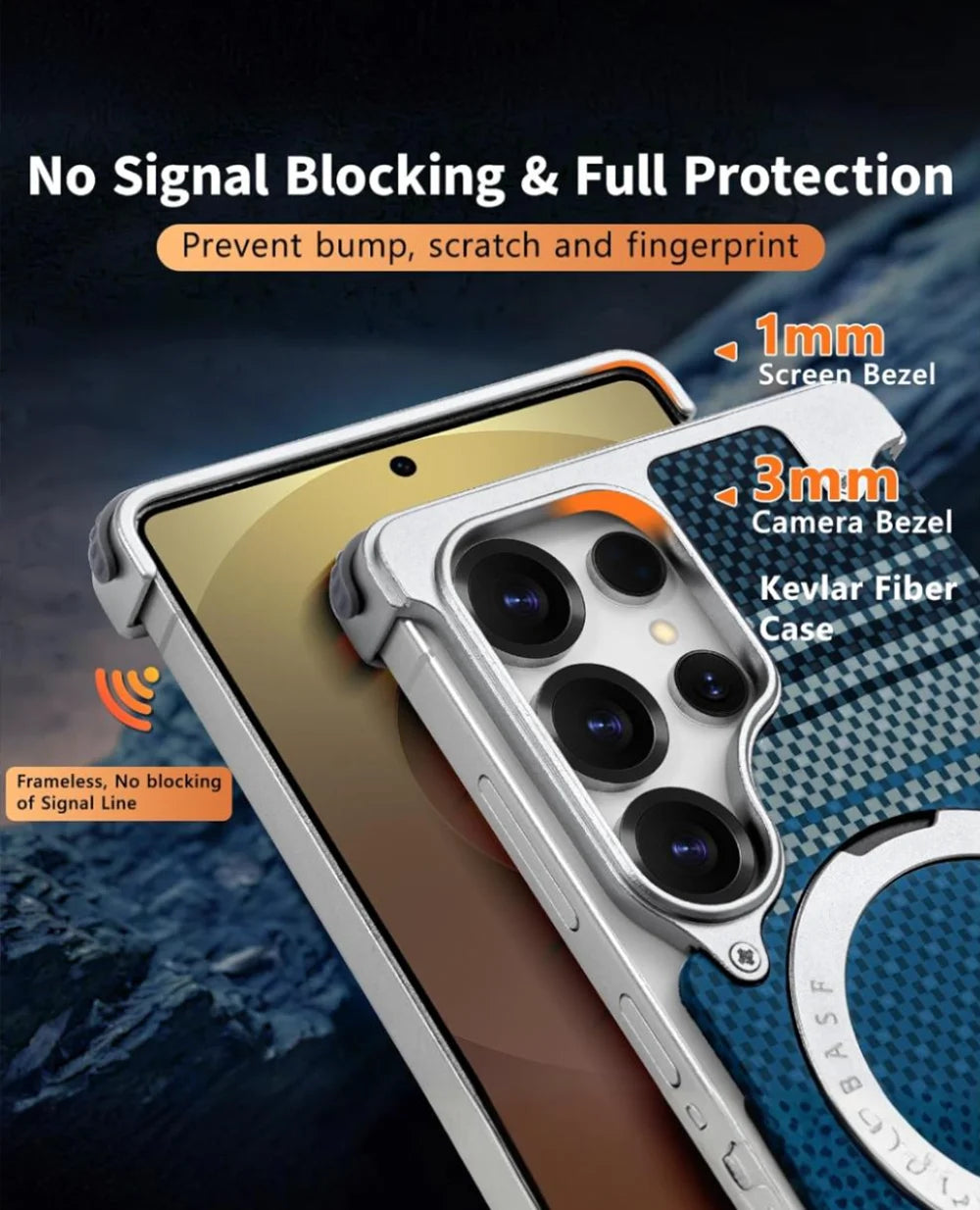 Metal Magsafe Real Aramid Carbon Case - Natural Samsung S25 Ultra