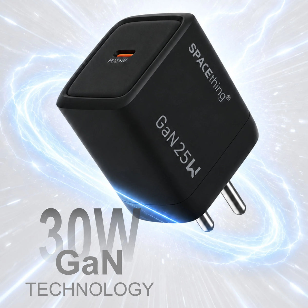 Spacething Prime GaN 30W 1A1C Fast Charger - Black