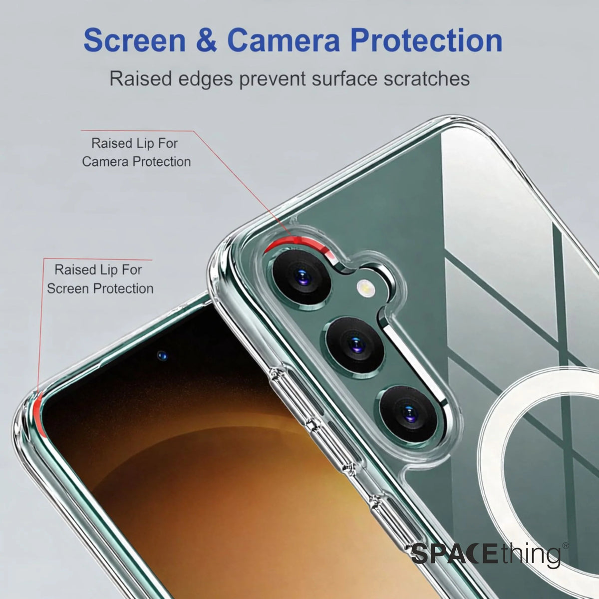 Spacething Samsung Galaxy S25 Plus Minimal MagSafe Case - Clear