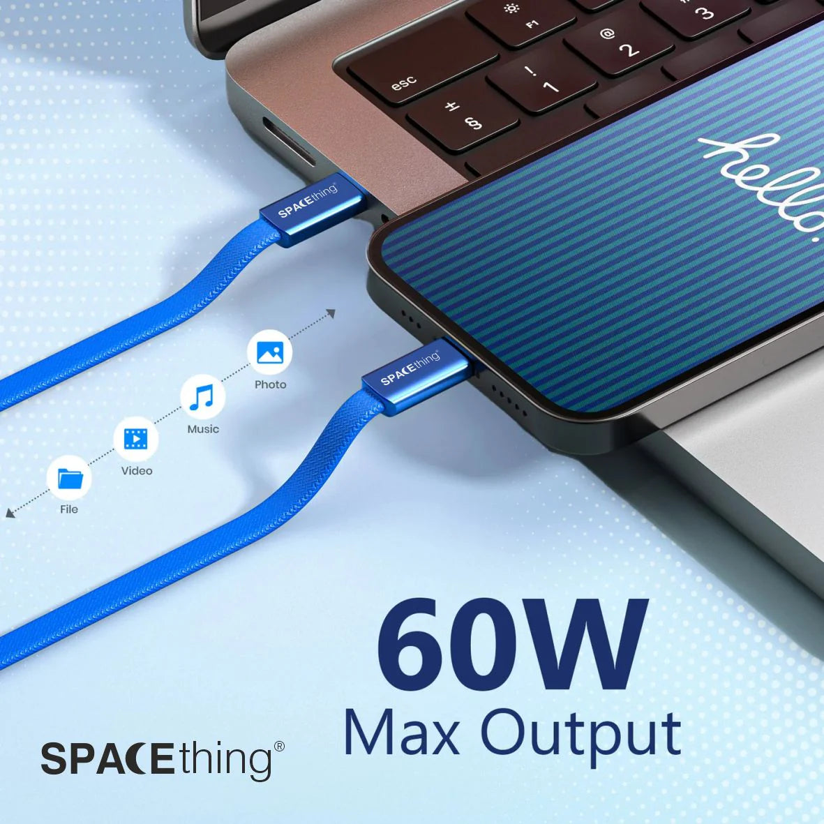 Spacething Neo Link PD 60W C to C Cable - White