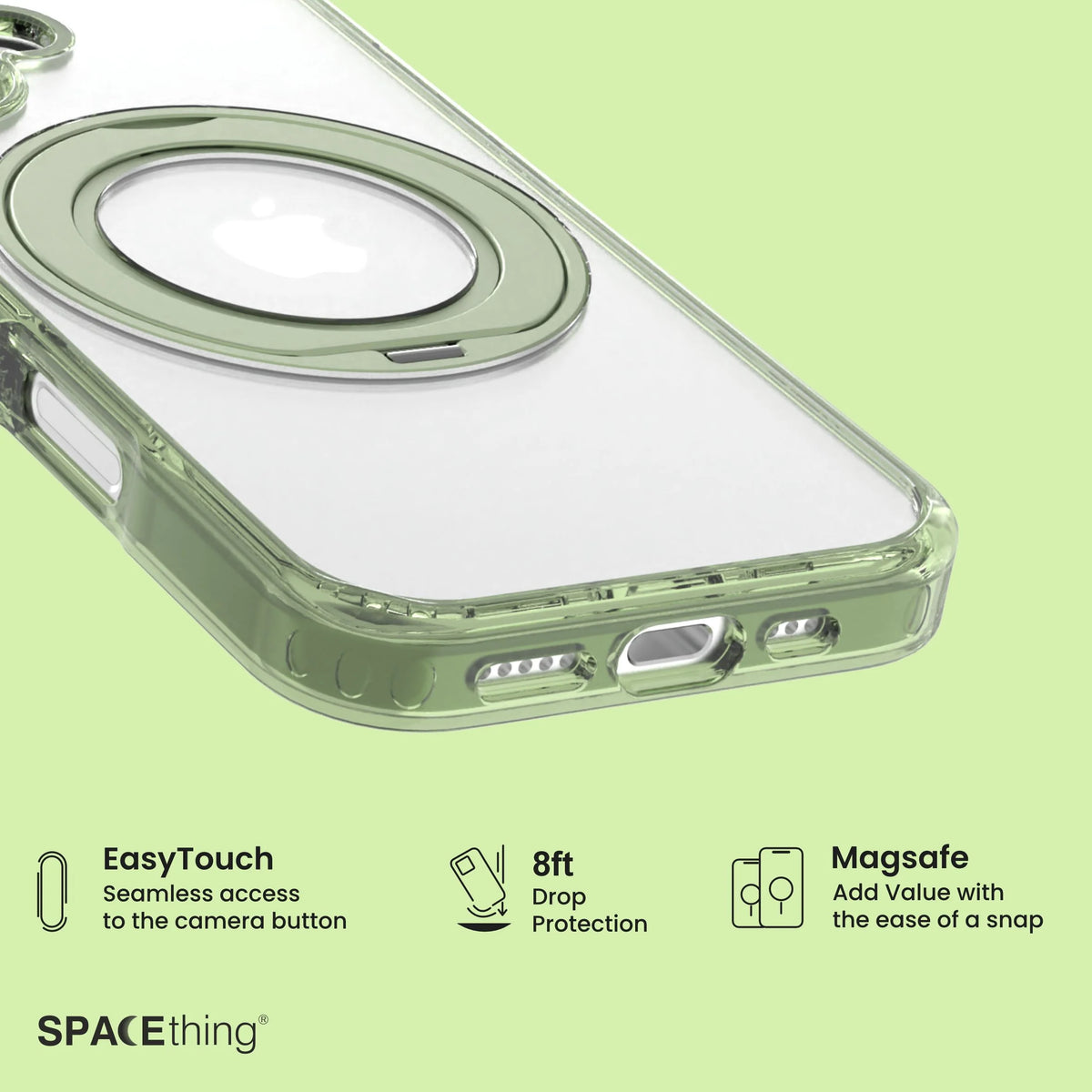 Spacething Marsix 360° Stand Case for iPhone 17- Green