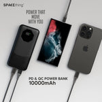 Spacething Nairo 10000 MAH 3 IN 1 PD 22.5W Power Bank - Black