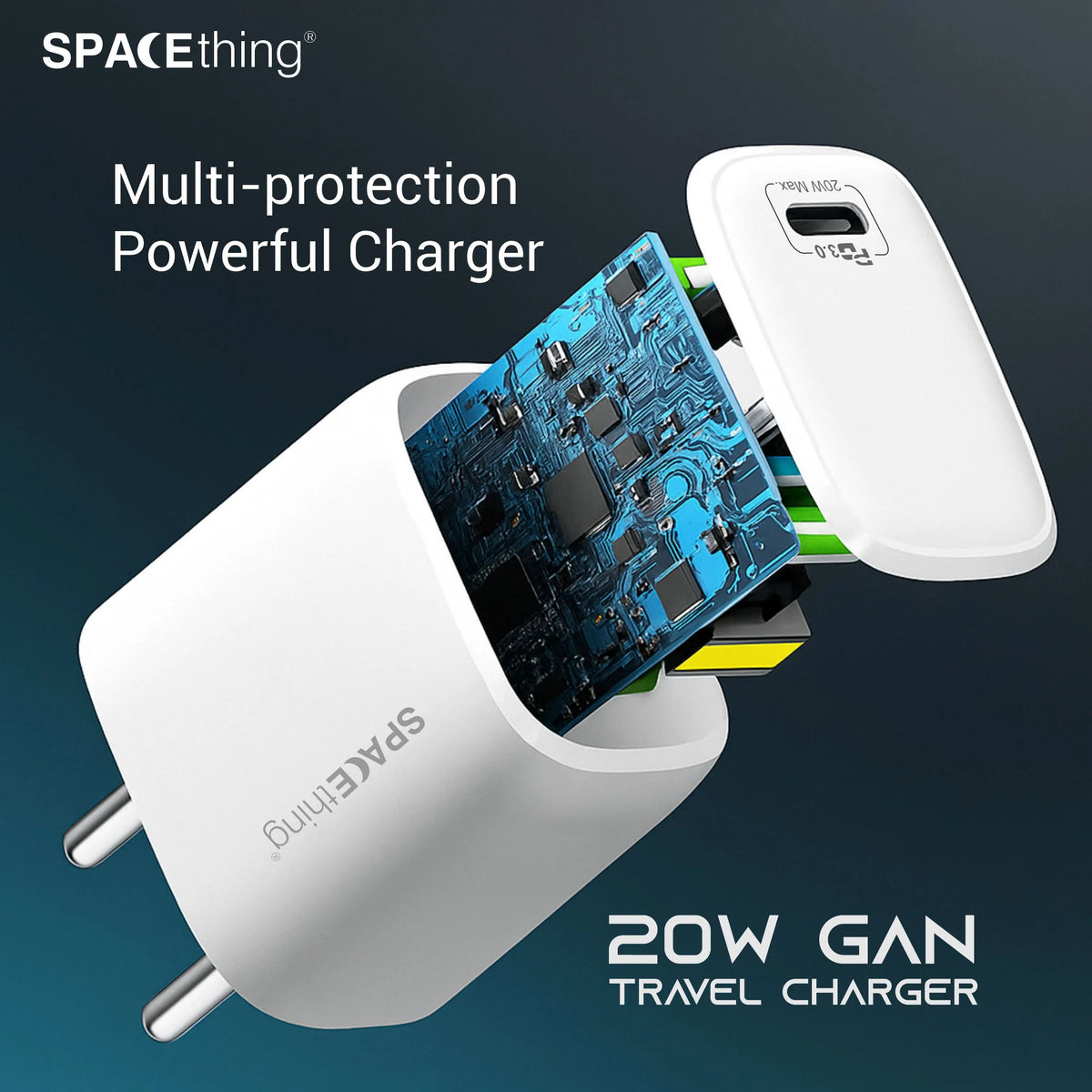 Spacething Omni 20W Wall Charger – Type-C colour - White