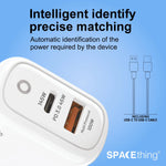 Spacething Rapid 145 Wall Charger – 145W Dual USB to C Cables Colour - White