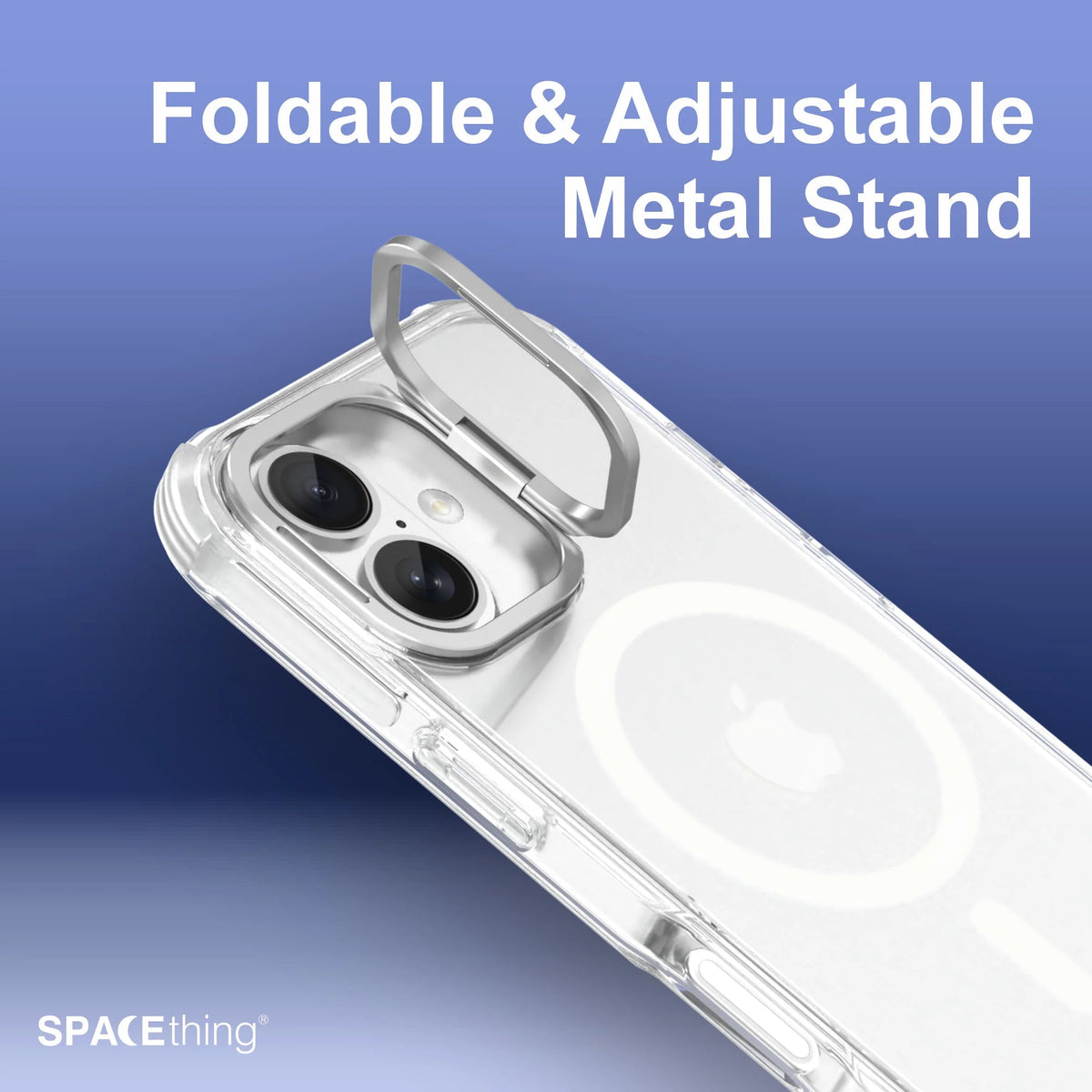Spacething Helix MagClick Stand Case for iPhone 17 - Silver