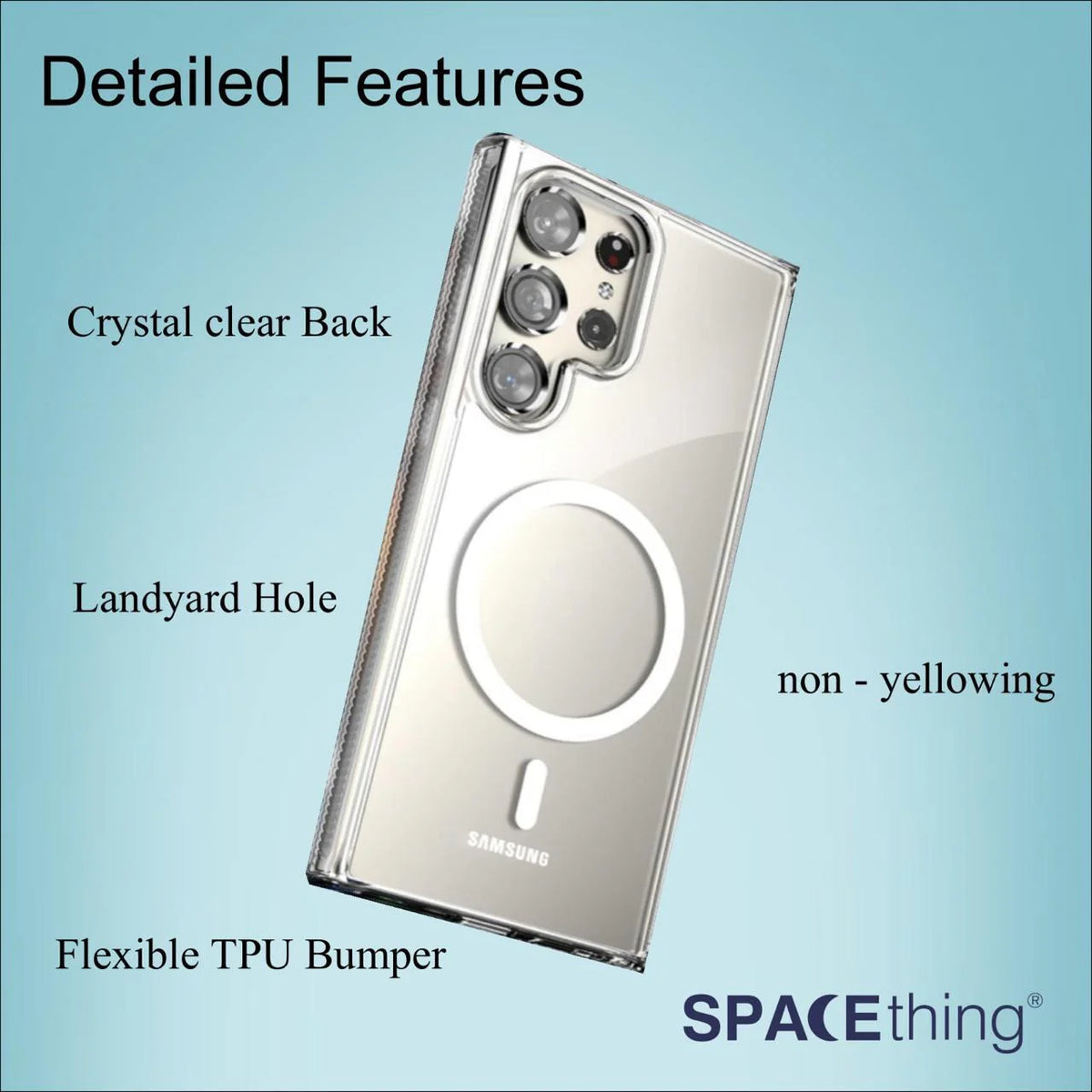 Spacething Samsung Galaxy S25 Ultra Minimal MagSafe Case - Clear