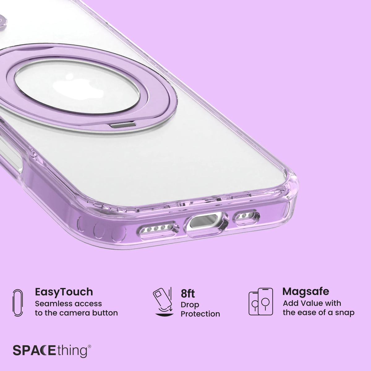 Spacething Marsix 360° Stand Case for iPhone 17 - Purple