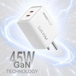 Spacething Prime GaN 45W 2C Fast Charger - White