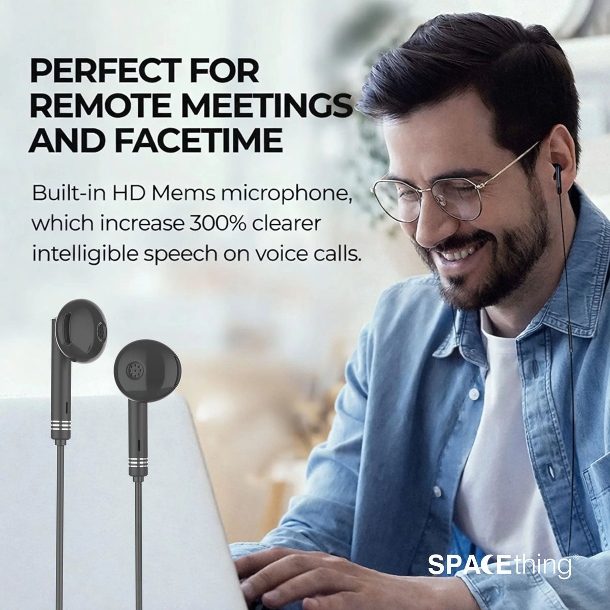Spacething Stereo Pro Earphone – Black