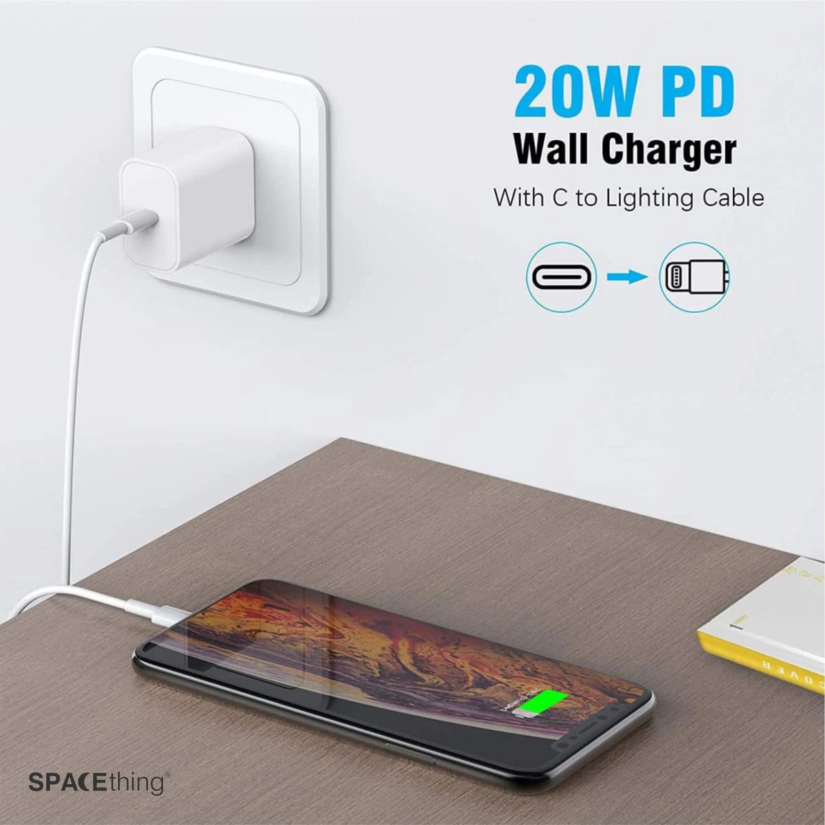 Spacething 20W Cube Mini Plus Wall Charger Colour - White