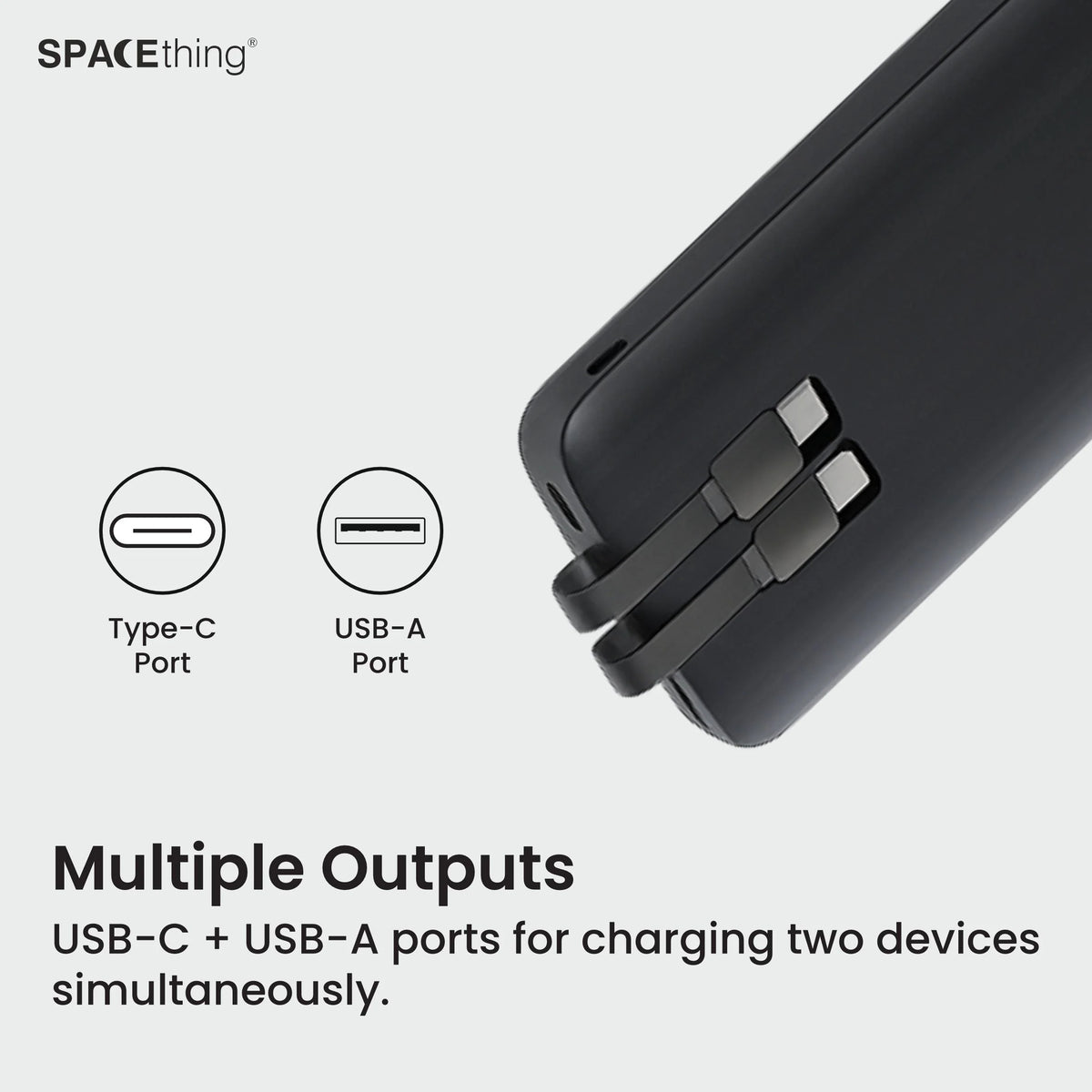 Spacething Nairo 10000 MAH 3 IN 1 PD 22.5W Power Bank - Black