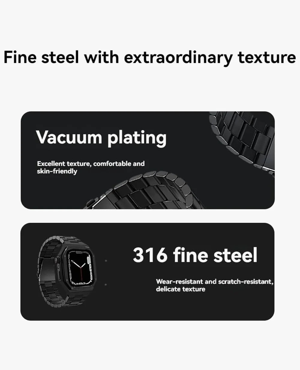 Black Luxury Edition Case- Stainless Steel Strap 46 MM