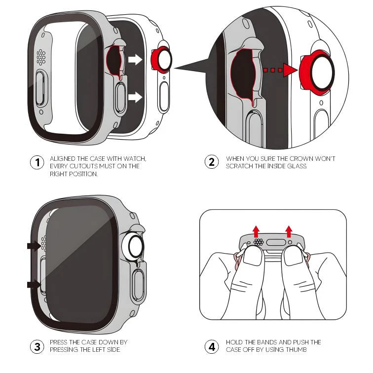 Spacething Full Guard Case for Apple Watch - Black