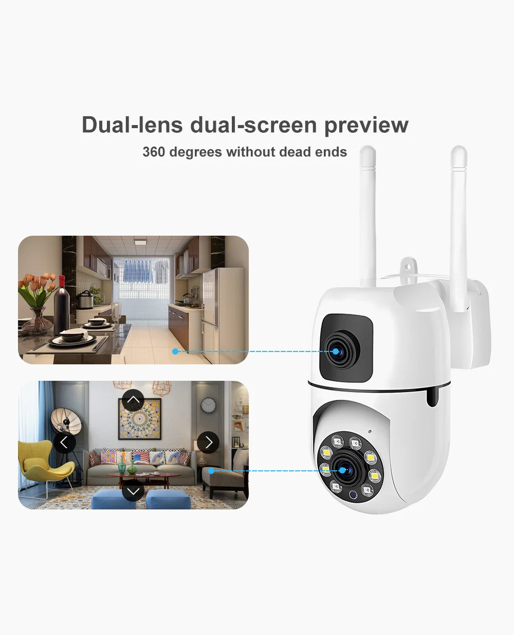 6MP WiFi Smart Wireless Dual Lens Home CCTV