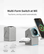 Auto Rotatable 3-in-1 Wireless Charging Station