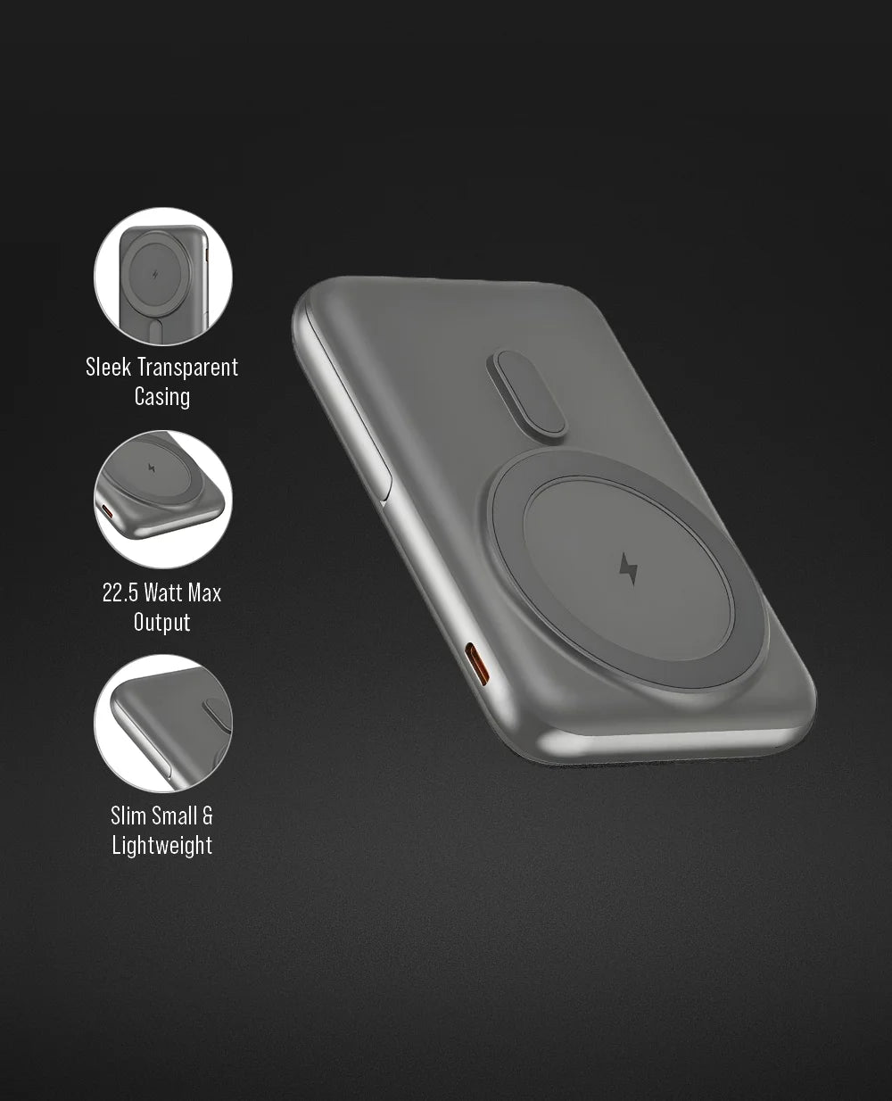 SPACEthing Monte Carlo 10000mAh Magsafe Power Bank - Black