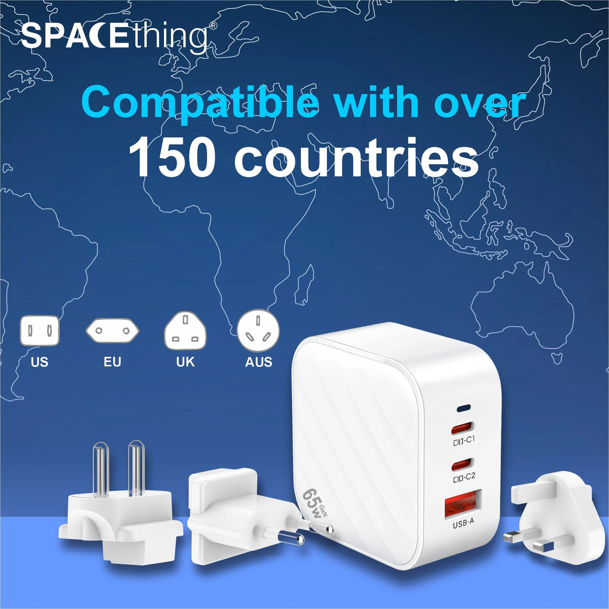 Spacething 65W Explorer Pro World Travel Adapter Colour - White