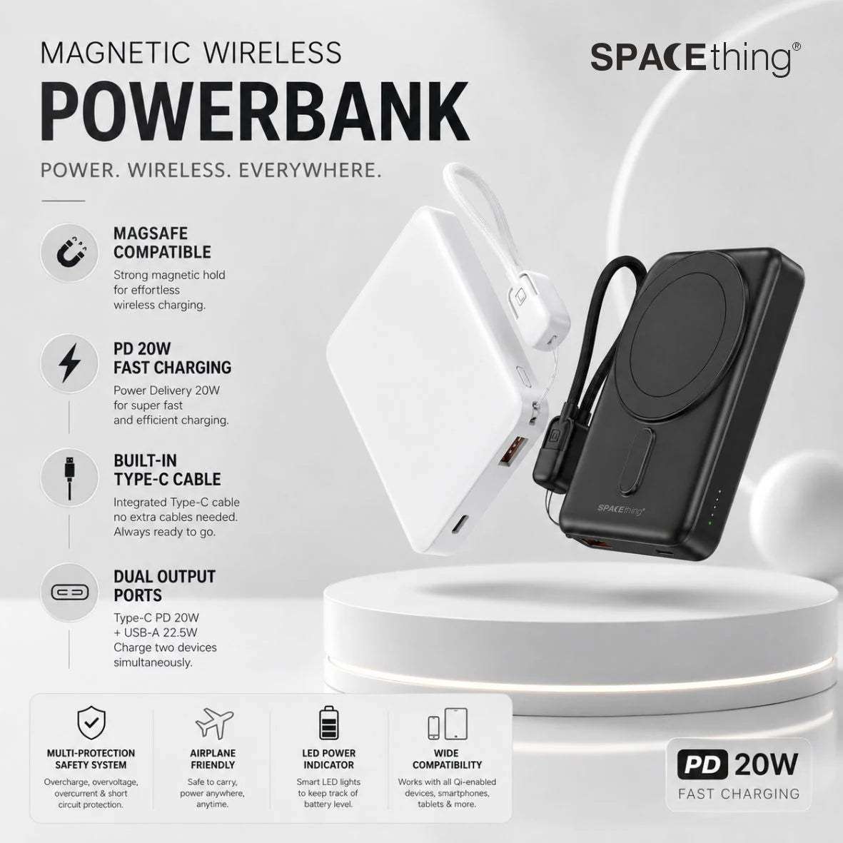 Spacething Novora 10000mAh Power Bank - Blue