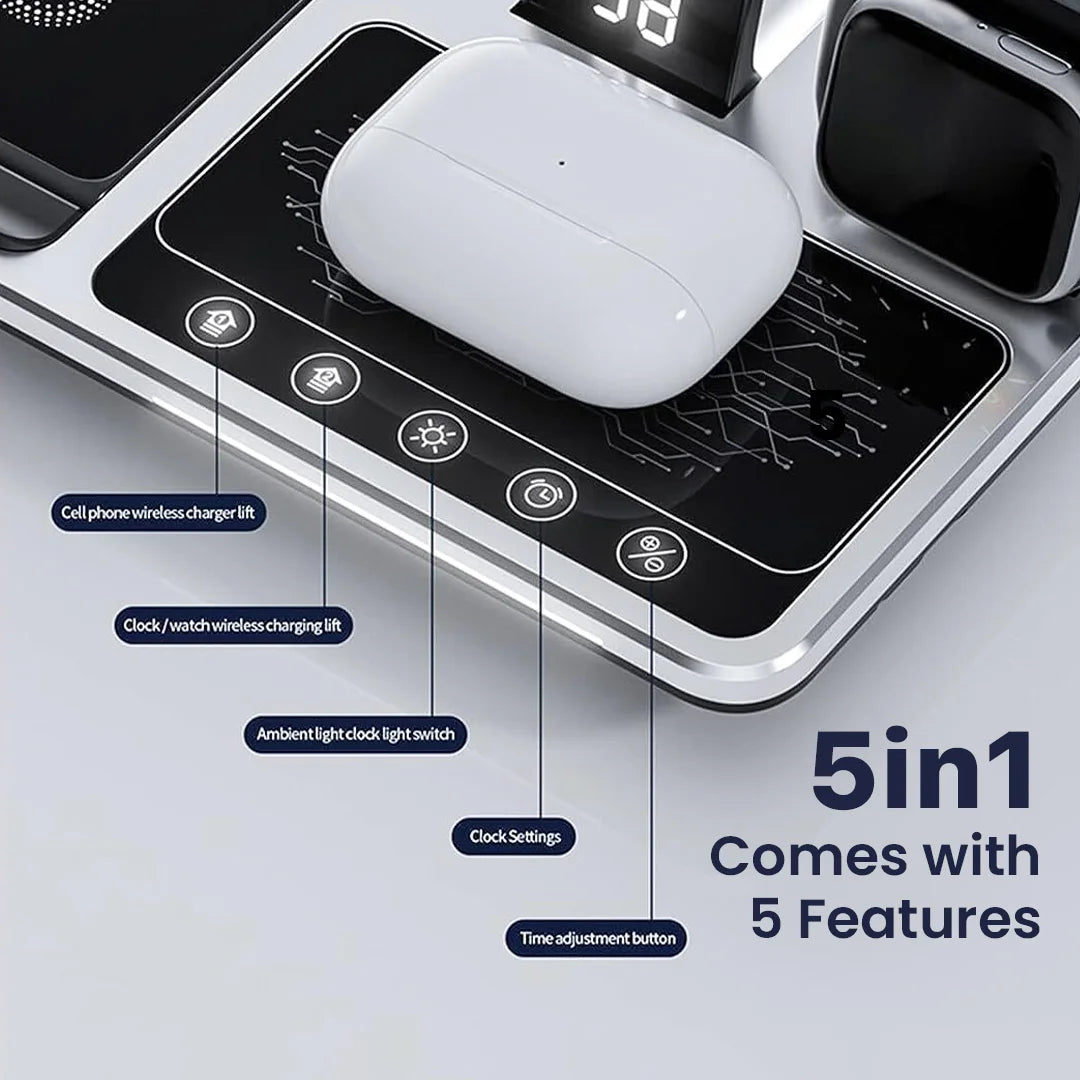 4-in-1 Wireless Charging Station with Touch Buttons