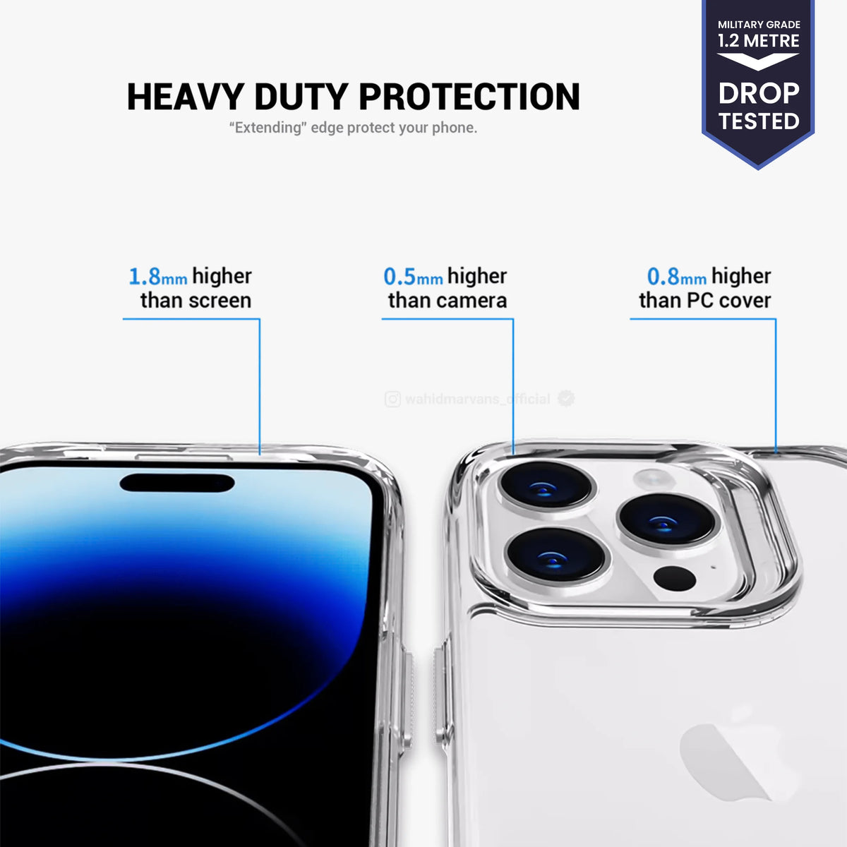 Premium Clear Case with Aluminium Stand iPhone 14 Pro