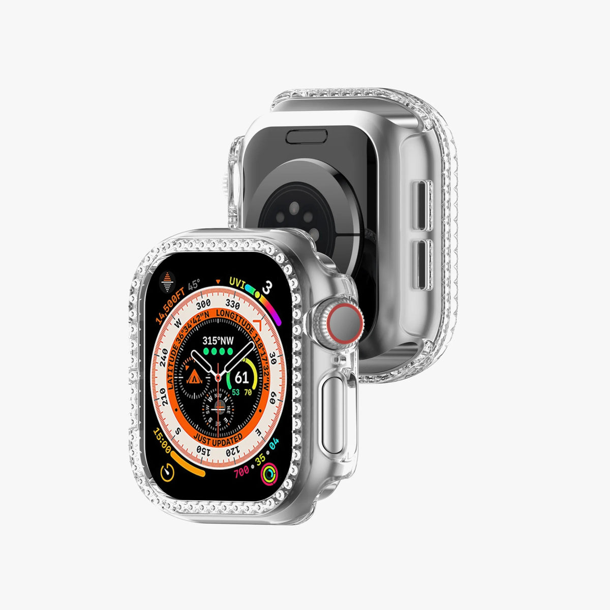 Apple Watch Diamond Plated Protective Hard Case - Clear 40 MM