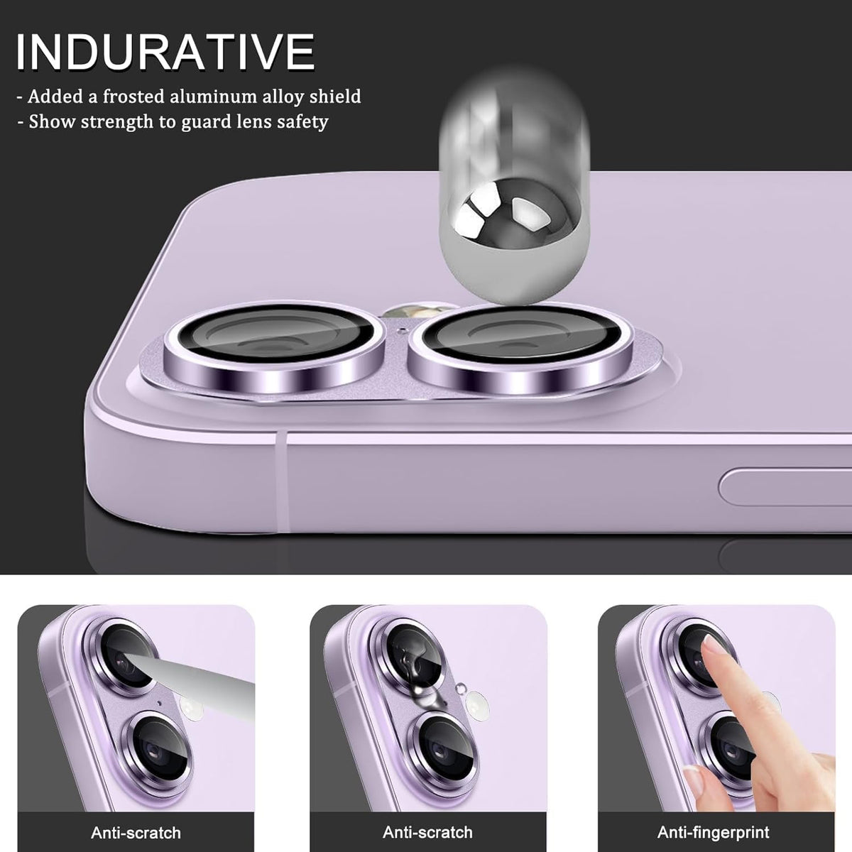 IceGuard Full Camera Metal Protector for iPhone 17 - Lavender