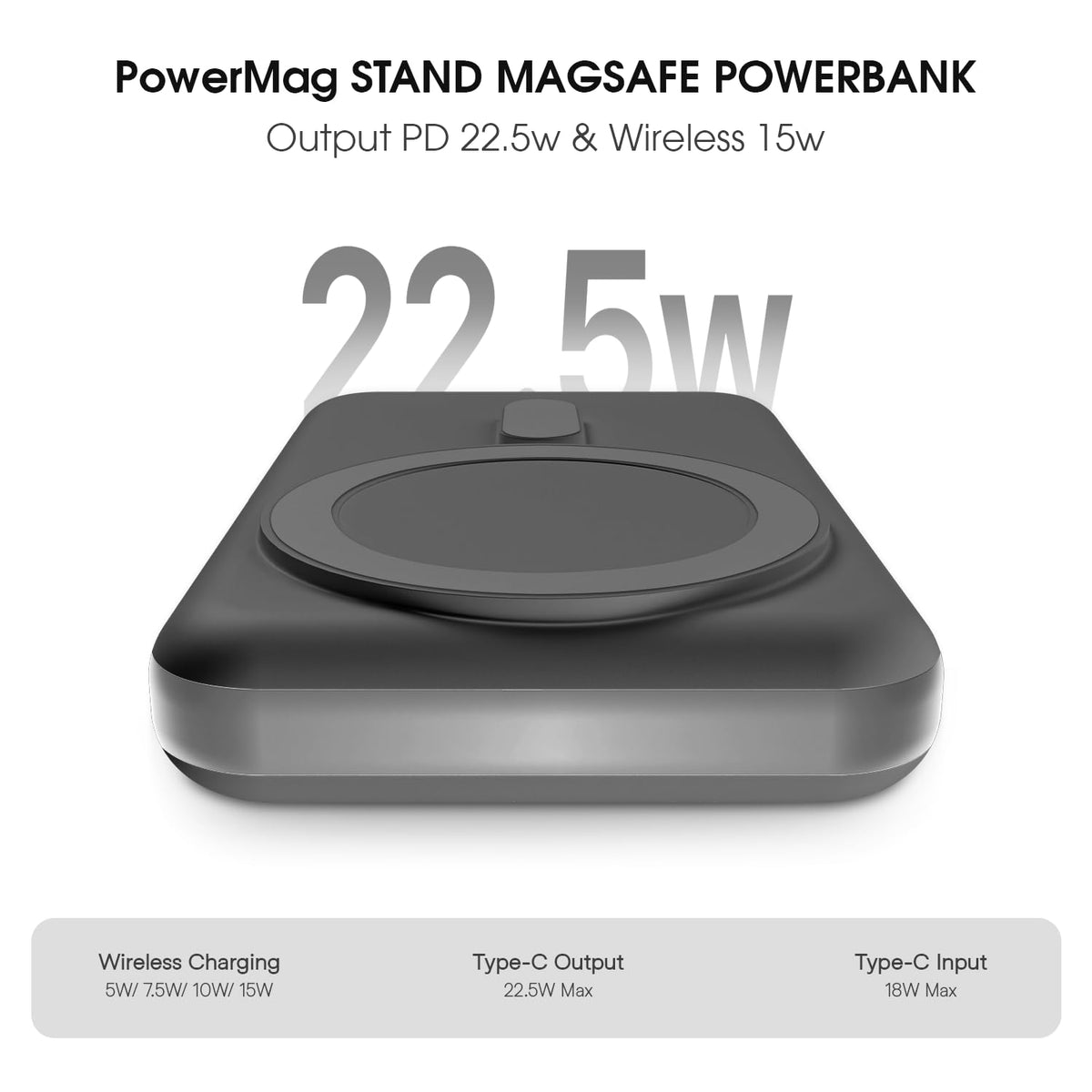SPACEthing Monte Carlo 10000mAh Magsafe Power Bank - Black