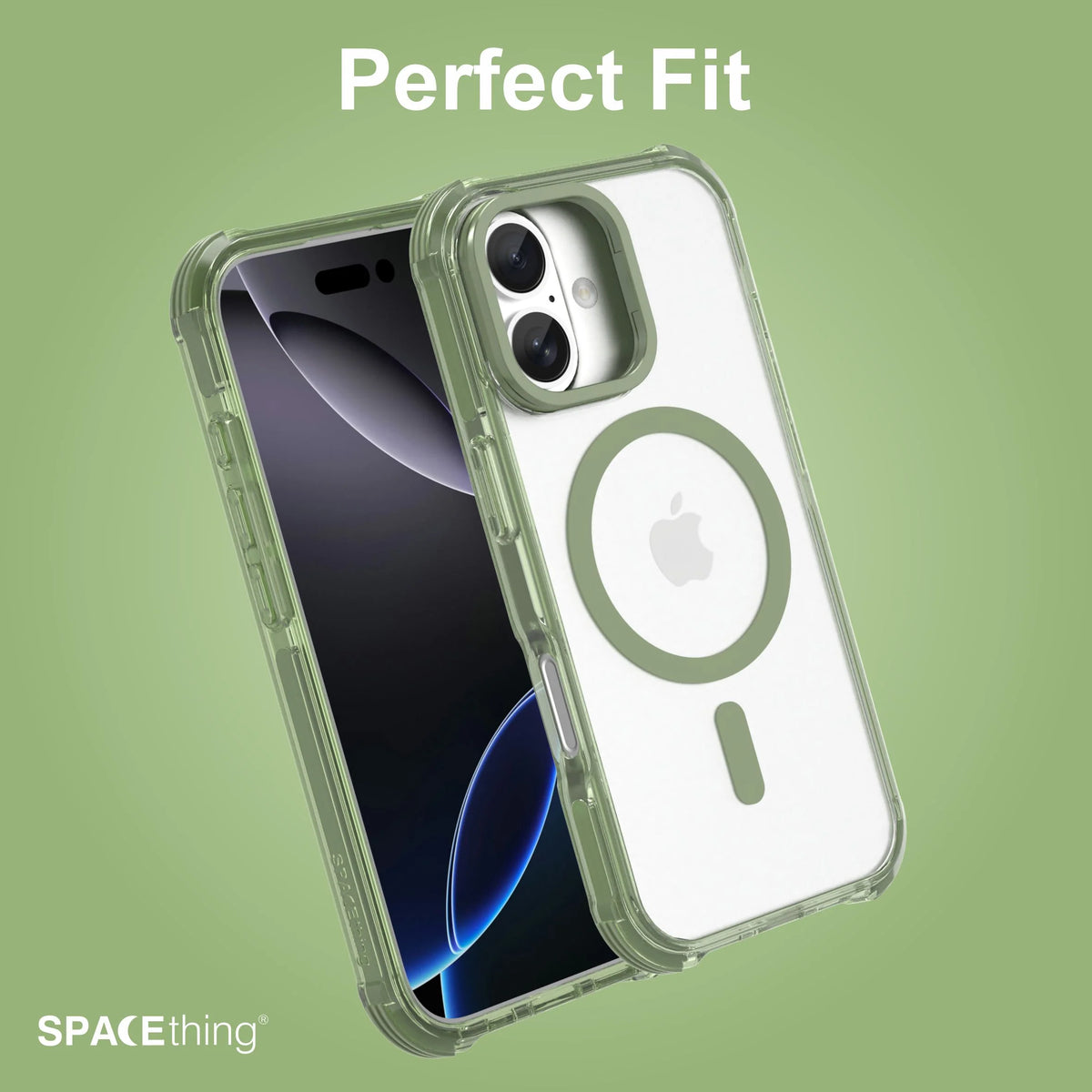 Spacething Helix MagClick Stand Case for iPhone 17 - Green