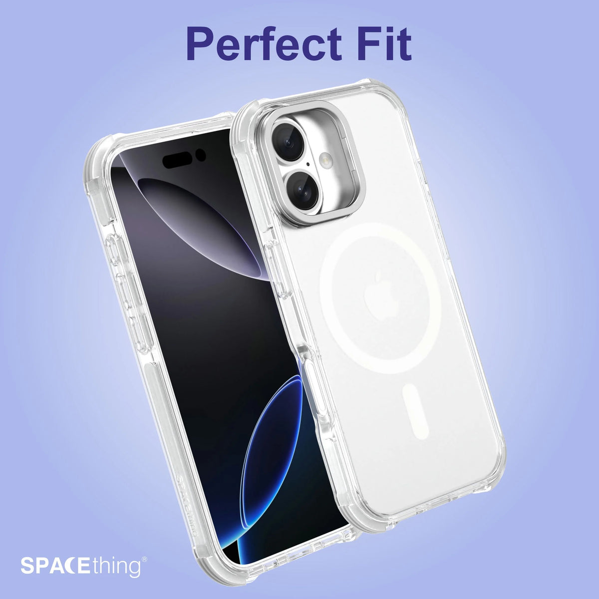 Spacething Helix MagClick Stand Case for iPhone 17 - Silver