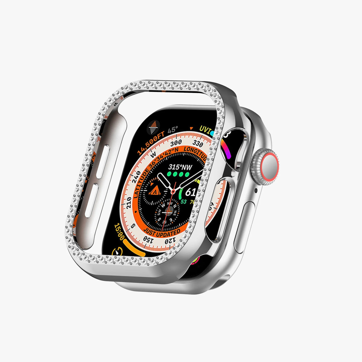 Apple Watch Diamond Plated Protective Hard Case - Silver 40 MM