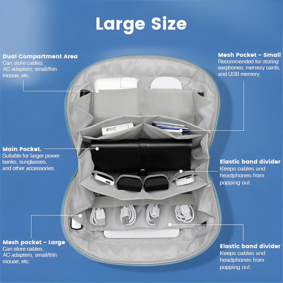 Blue Vault Tech Kit Organiser Bag