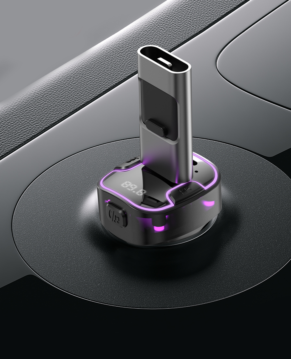 Smart Car Charger Bluetooth MP3 + 2 Port Charging with Light