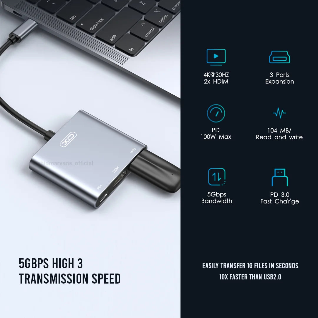 3-in-1 USB-C Docking Station