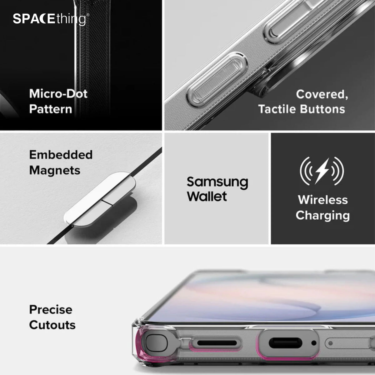 Spacething Minimal MagSafe Case - Clear Samsung Galaxy S26