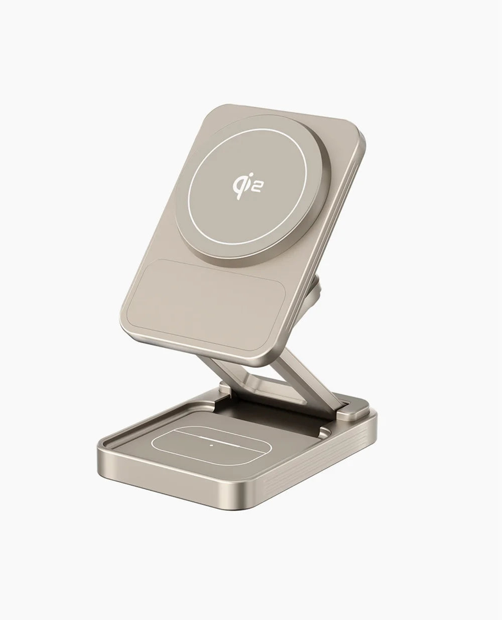 3-In-1Foldable Qi2-Certified Magsafe-Compatible Wireless Charger ( Titanium Grey )