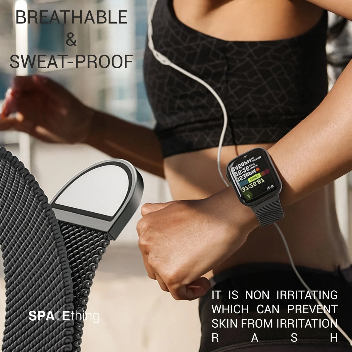 Spacething Milanese Loop Watch Strap | 49/46/45mm Black