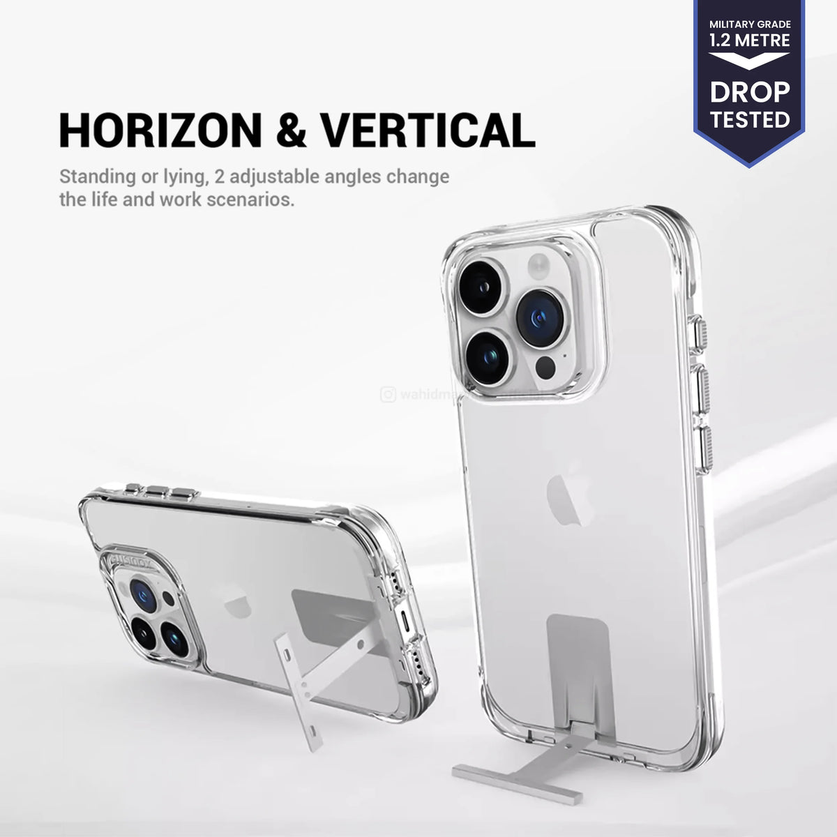 Premium Clear Case with Aluminium Stand iPhone 14 Pro