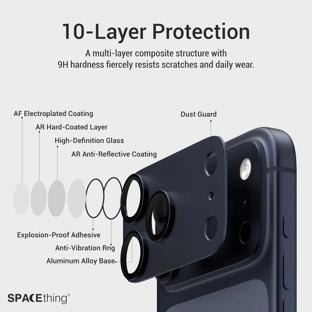 Spacething Titan Metal Scratch Resistant Guard - Silver 17 Pro