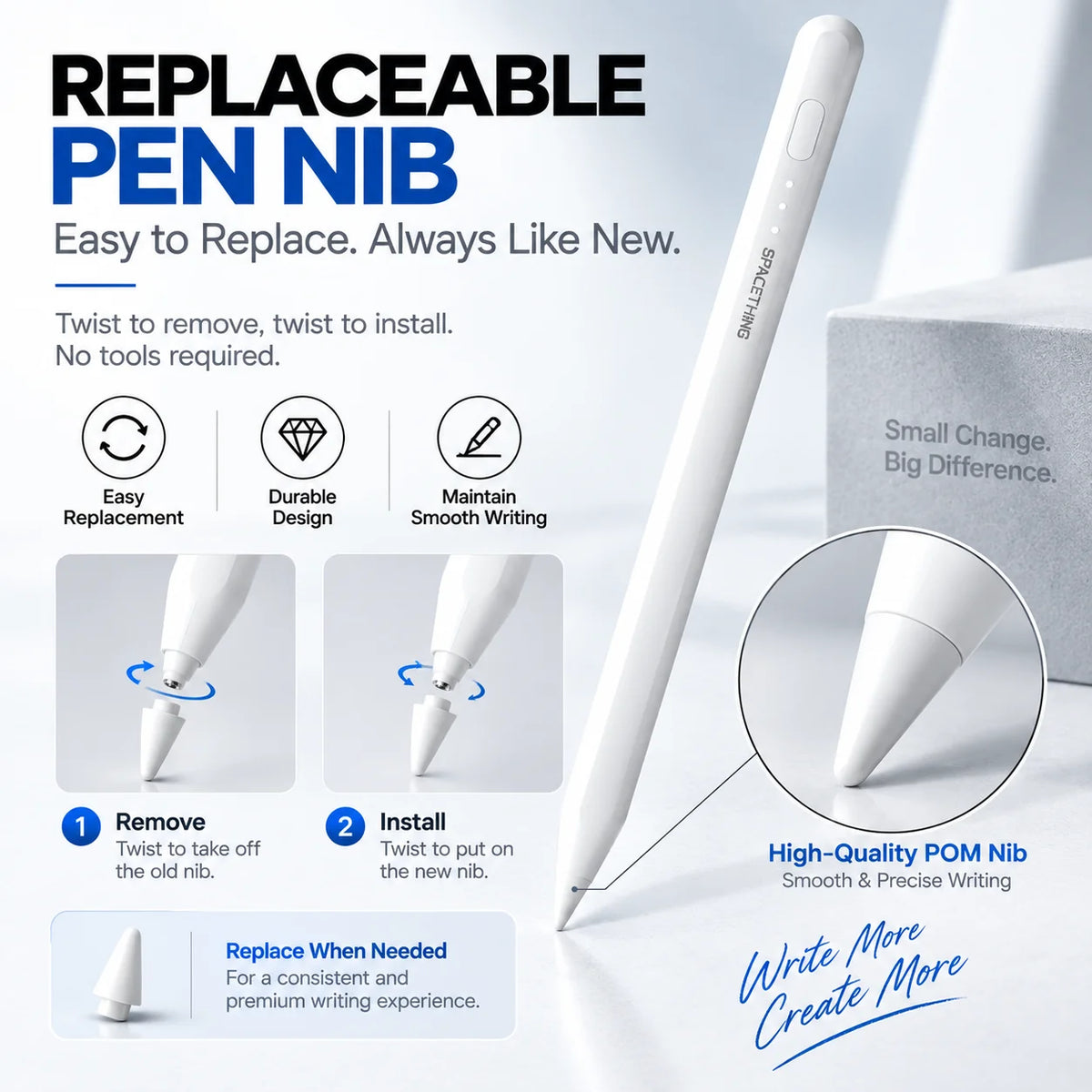 Spacething Sketchpen Pro – Smart Magnetic Stylus Pencil with Advanced Bluetooth Functionality