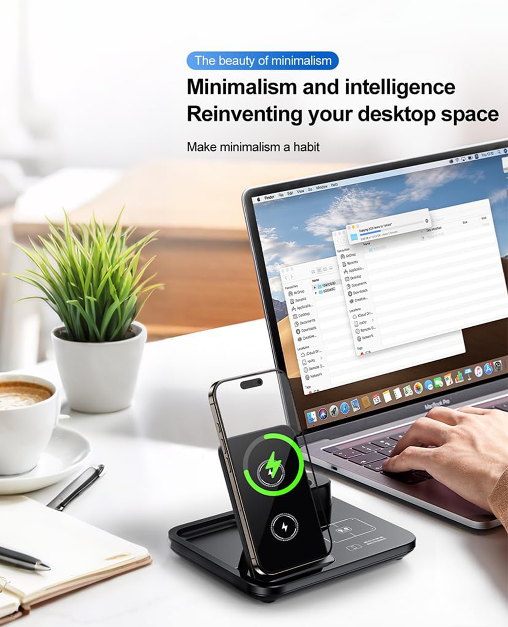 3-in-1 Wireless Charging Station with Touch Buttons
