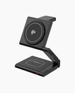 4-In-1Foldable Qi2-Certified Magsafe-Compatible Wireless Charger ( Titanium Black )