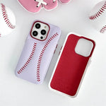 iPhone Baseball Leather Case - Purple