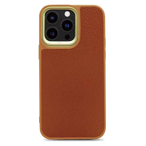 Litchi Texture Back Case - Brown