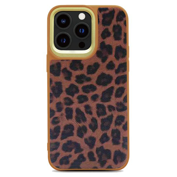 Leopard Pattern Back Case - Brown