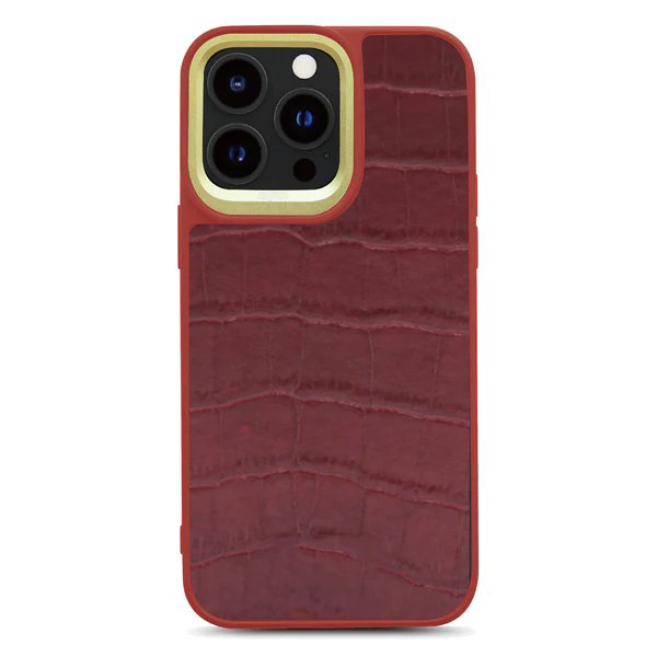 Croco Pattern Back Case - Burgundy