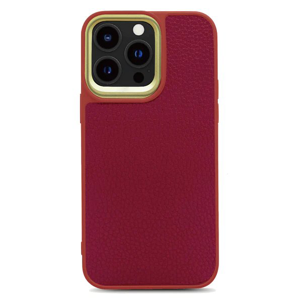 Litchi Texture Back Case - Burgundy